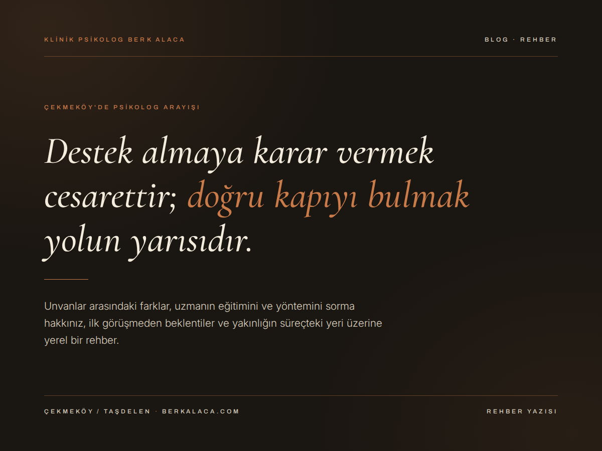Çekmeköy'de Psikolog Arayışı: Doğru Uzmanı Seçerken Nelere Dikkat Etmeli?